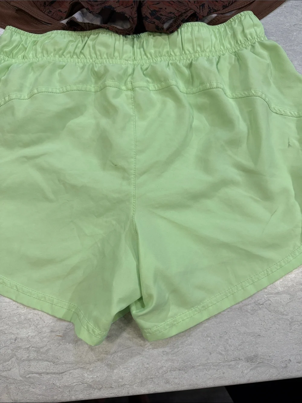 Athletic Works Brown Animal-Print & Lime Green Athletic Shorts Set - Picture 4 of 6